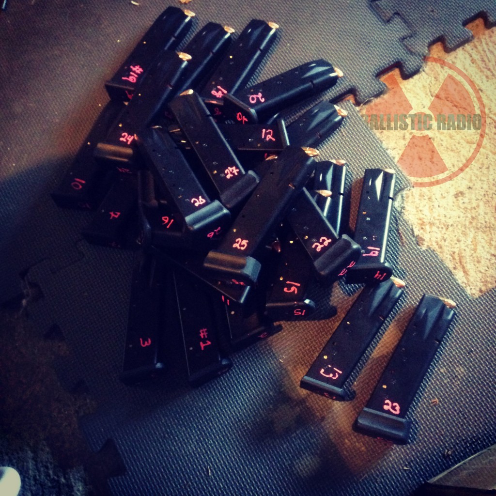 500 rounds of 9mm loaded into magazines... Thanks Top Gun Supply for the magazines!